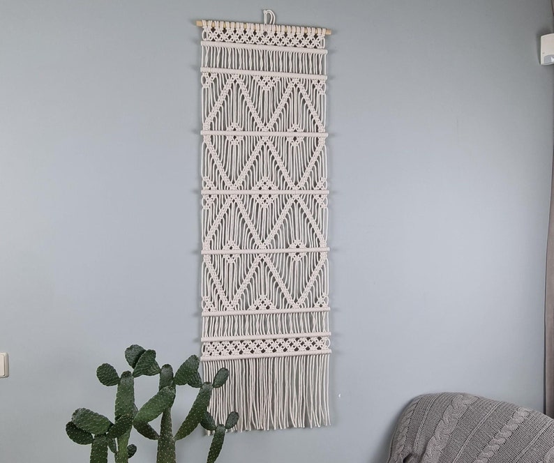 macramé patroon wandkleed beginners vriendelijk, makkelijk patroon door iedereen te maken