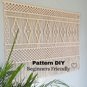 Macrame PATTERN DIY Tapestry Beginners Tutorial Home Improvement Tapestry Macramé Download PDF Basic Pattern with Step by Step Explanation
