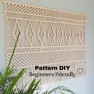 Macrame PATROON DIY Wandkleed Beginners Tutorial Home Improvement Wandtapijt Macramé Download PDF Basis Patroon met Stap voor Stap Uitleg