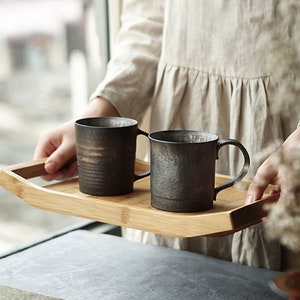 Ceramic kiln change mug,vintage mug，Stoneware mug，Rough mug,Country style mug，Provide personalized lettering service to become a unique gift