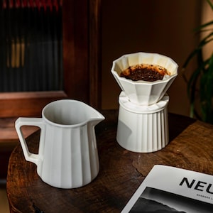 Handmade Ceramic Coffee Pour Over Set - &quot;Zhibai&quot; Series