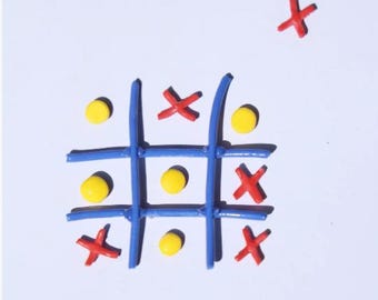 Handmade Tic-Tac-Toe Ceramic Fridge Magnets