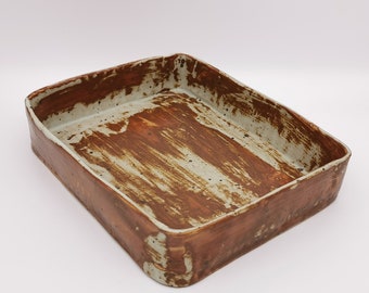 Handmade Ceramic Serving Platter: Rustic Clay Appetizer Plate