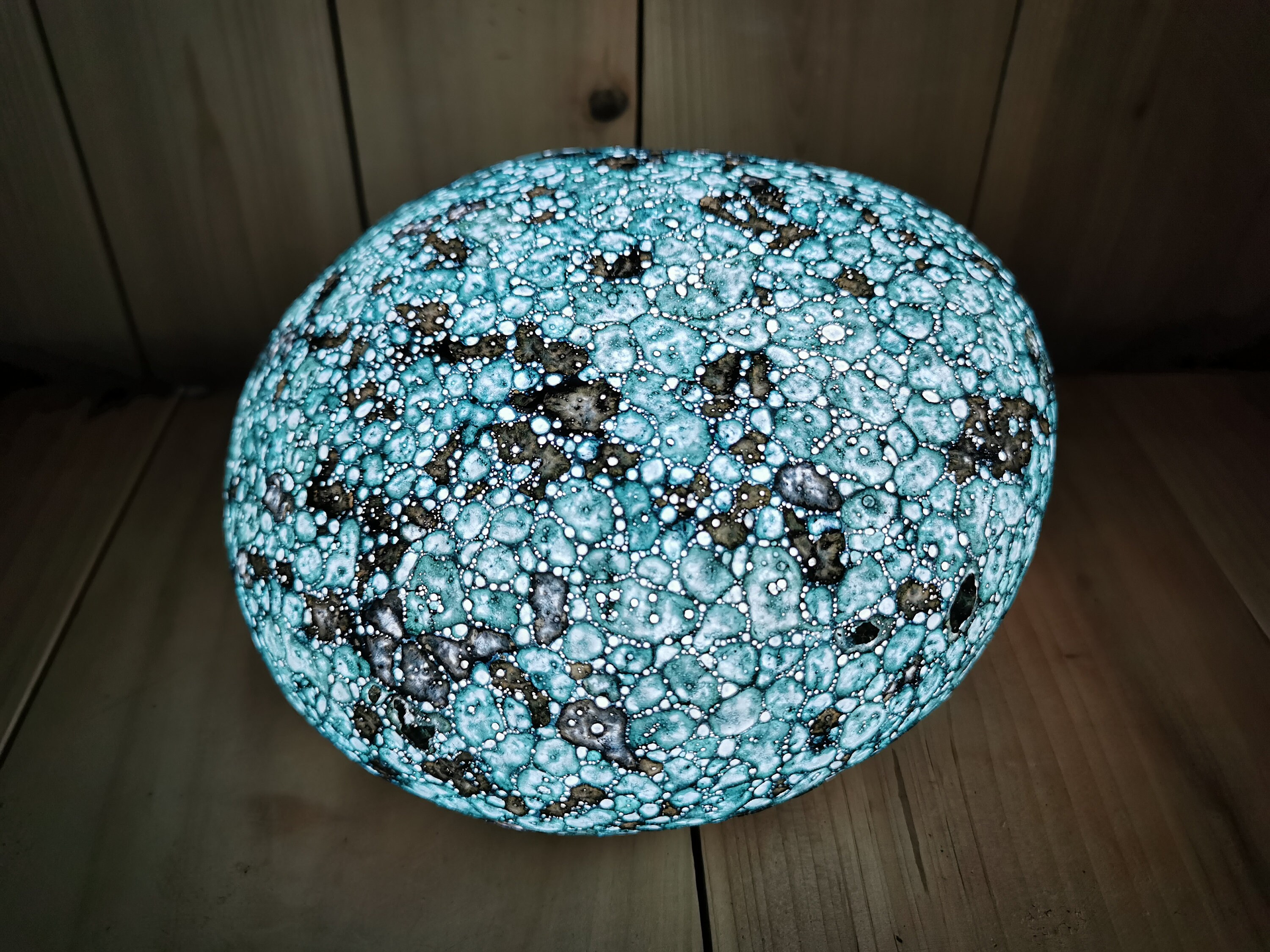Porcelain Table Lamp: Green Elf Night Light, Art Deco Design