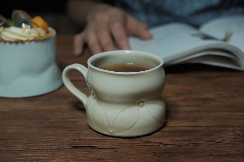 Handcarved Ceramic Cup meaning Cloudsunique Cup Creative Etsy