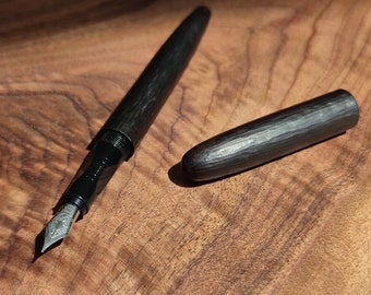 Handmade African Ebony Wood Pen: Personalized Brass Fountain Pen