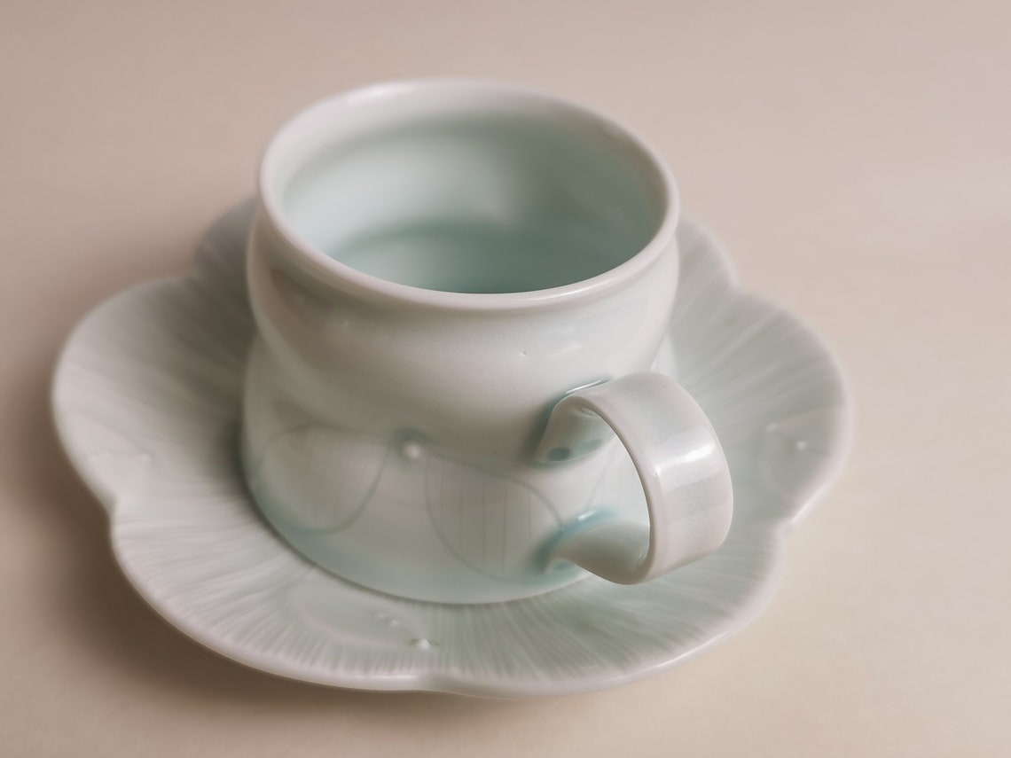 Handcarved ceramic cup meaning cloudsUnique cup Creative Etsy