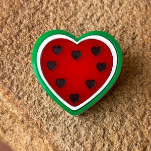 Broche coeur pastèque Pour Gaza image 1