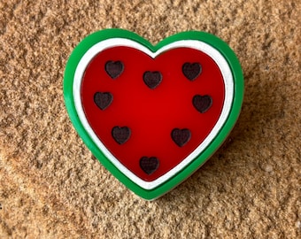 Watermelon Heart Brooch - For Gaza