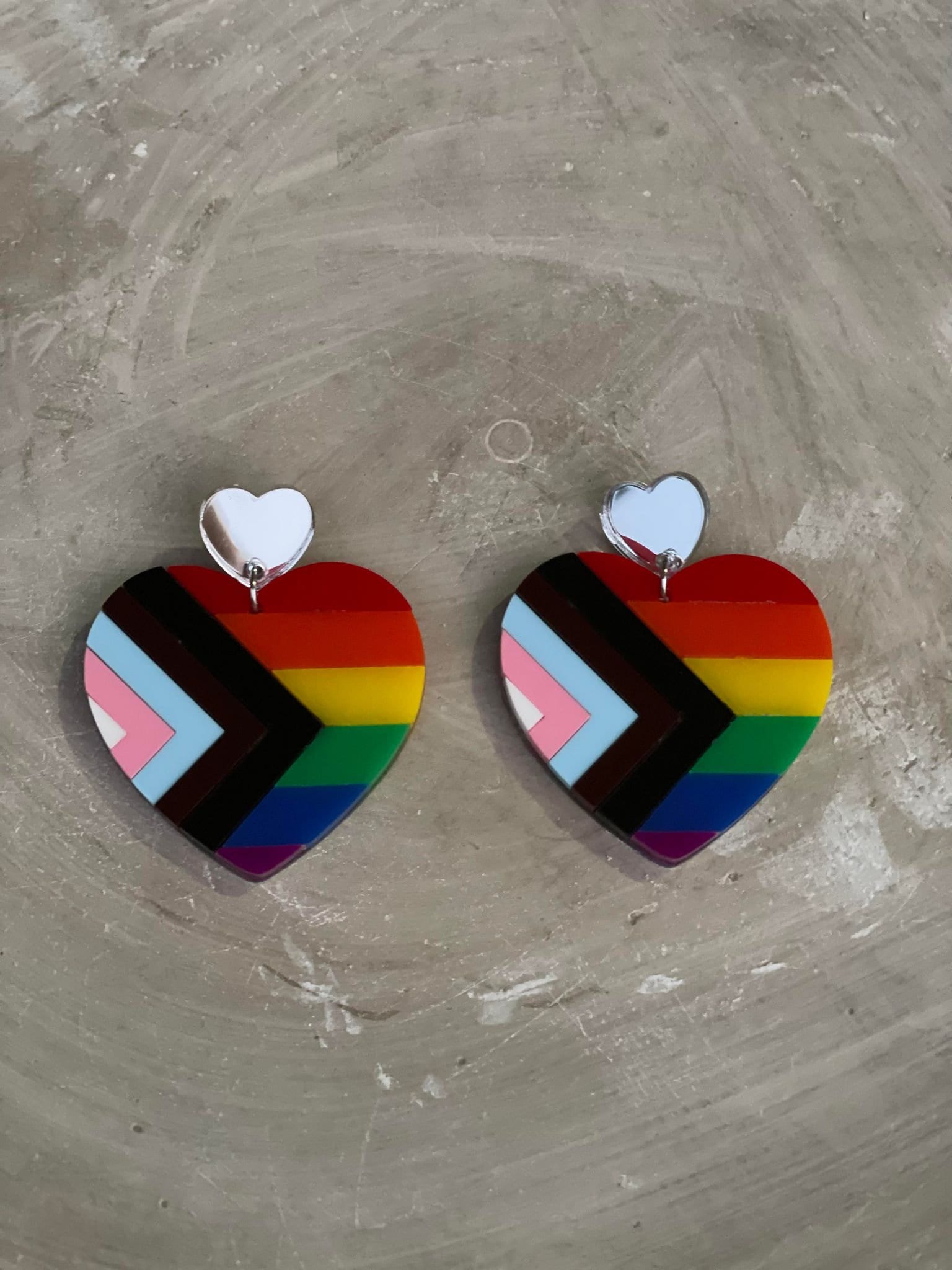 LGBTQIA+ Moon Phase Dangle Earrings - Pride Flag Acrylic Earrings For Gay, Lesbian, Non-Binary, All Identities