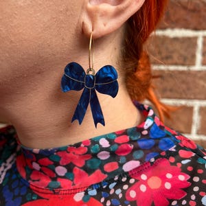 Blue Bow Hoops