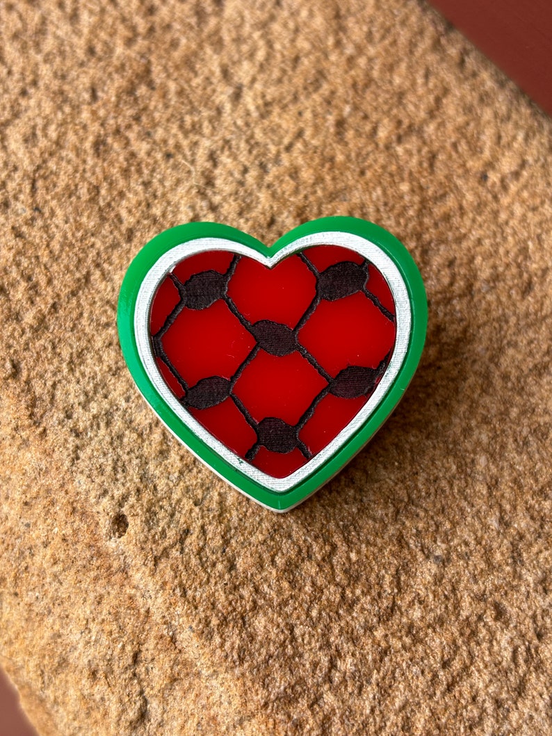 Watermelon Heart Brooch For Gaza image 4