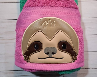 sloth hooded towel