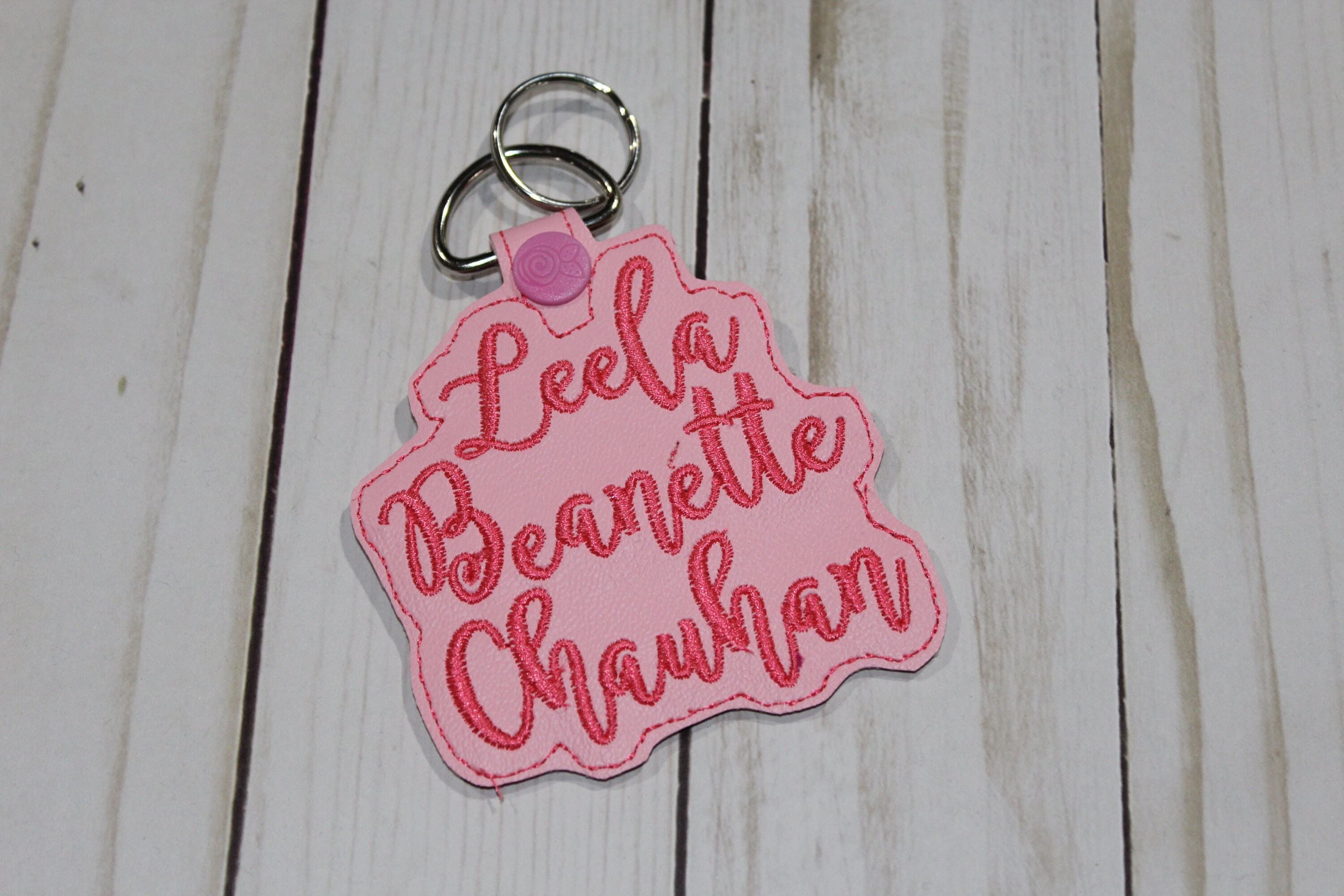 Personalized Customized Embroidered Name Keychain Keyfob Etsy