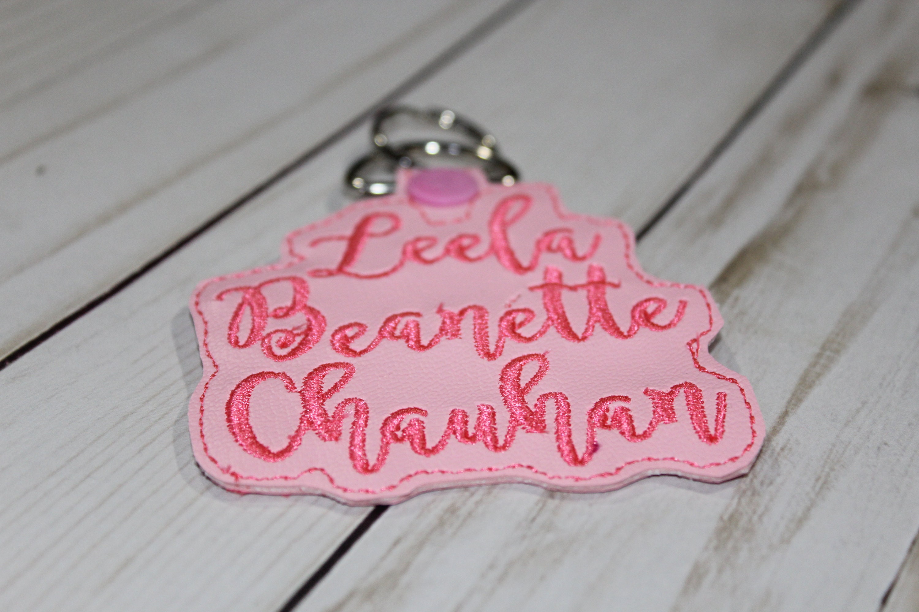 Personalized Customized Embroidered Name Keychain Keyfob Etsy