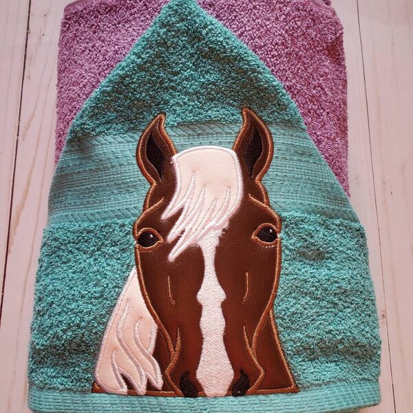 Horse Hooded Towel Etsy