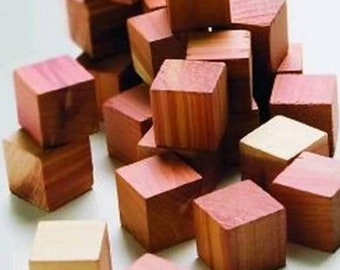60 Cedar Wood Blocks Cubes Chemical Free Bug Repellent Moth Balls.  Free Shipping.  Made in America