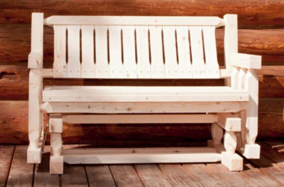 Outdoor Patio Porch Glider Bench Swing Custom Wood Furniture Etsy