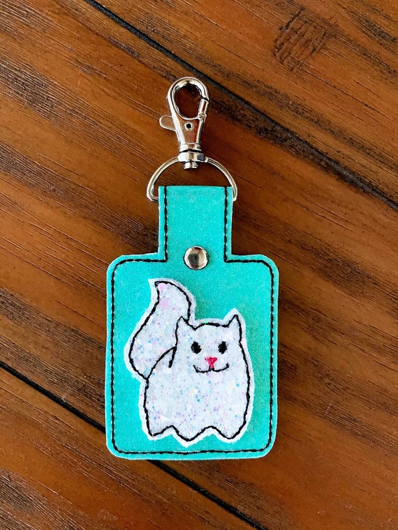 Kitty Cat Keychain Embroidery Design in the Hoop Cat Key Fob Etsy