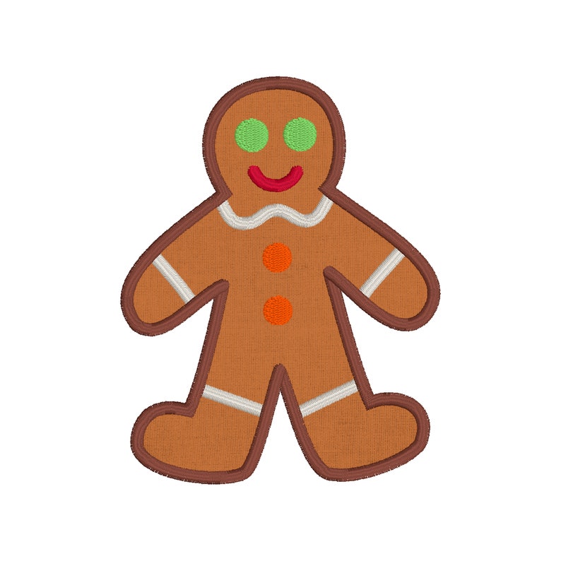 Gingerbread Man Applique Design Christmas Applique Designs | Etsy