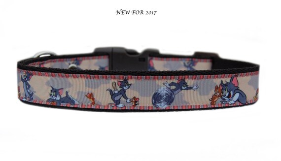 Purple pink Dolphins at moonlight medium large dog collar and or lead set
