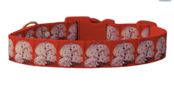 red 101 Dalmatian puppy/' s medium large dog collar 3 sizes 1/" 25mm