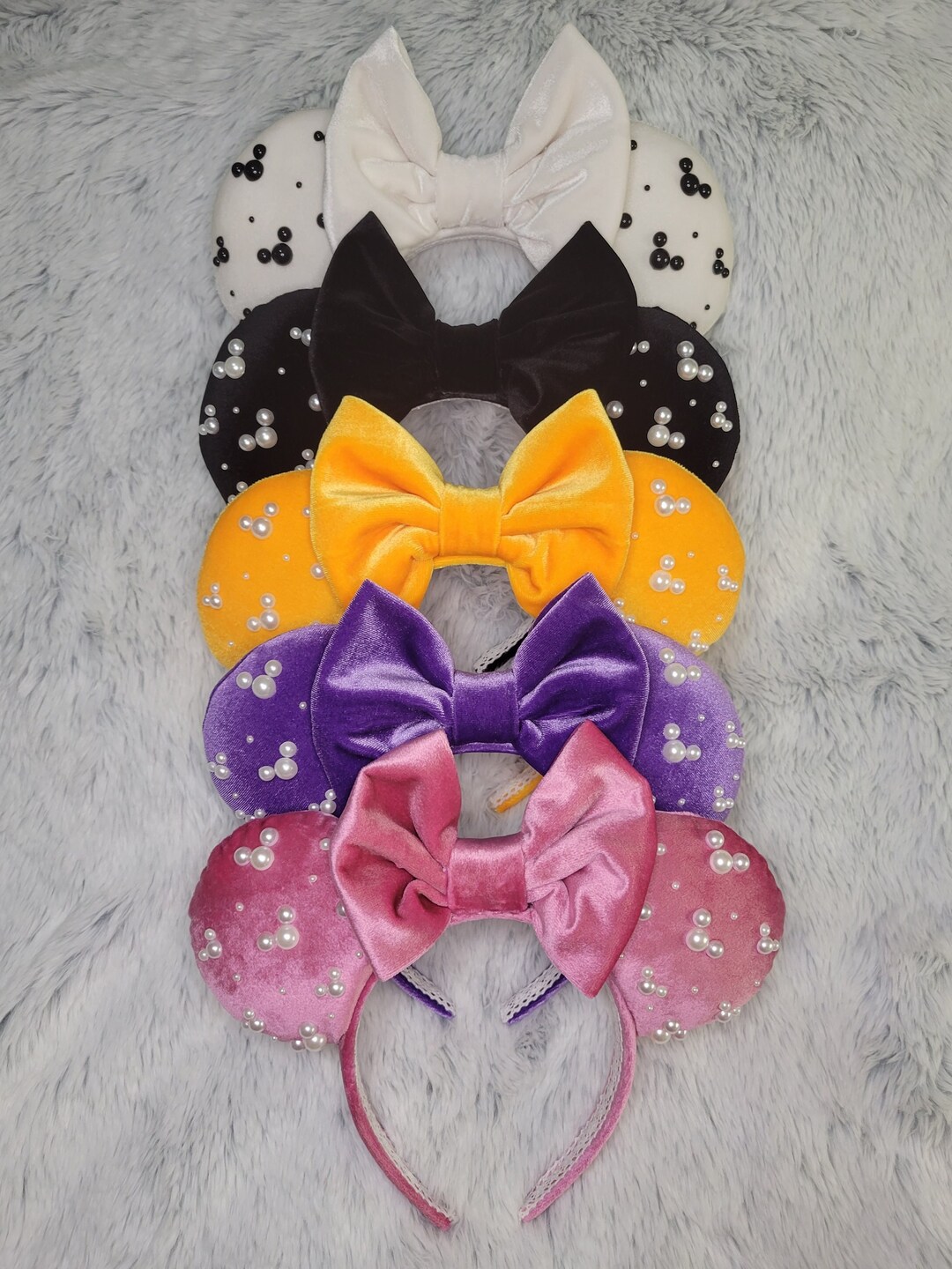 Velvet Pearl Minnie Mouse Ears - Etsy