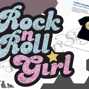 Rock n' Roll Girl Bügelbild für Farben und dunkle Stoffe - Das Original und Authentische Design! (Darlas Aufkleber!)