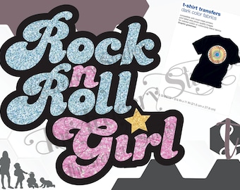 Rock n' Roll Girl Iron-On for Colors and Dark Fabric **AS-IS** - The Original and Authentic Design!     (Darla’s Decal!)