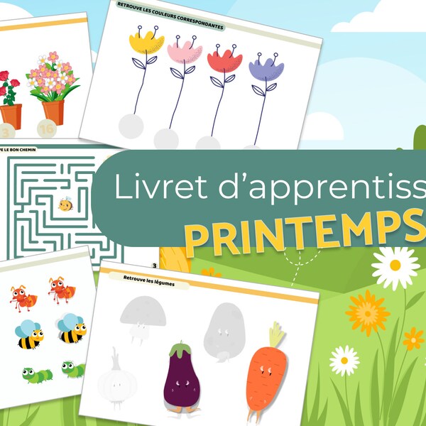 Livret d'apprentissage du printemps pour enfants - 20 activités éducatives | PDF à Télécharger