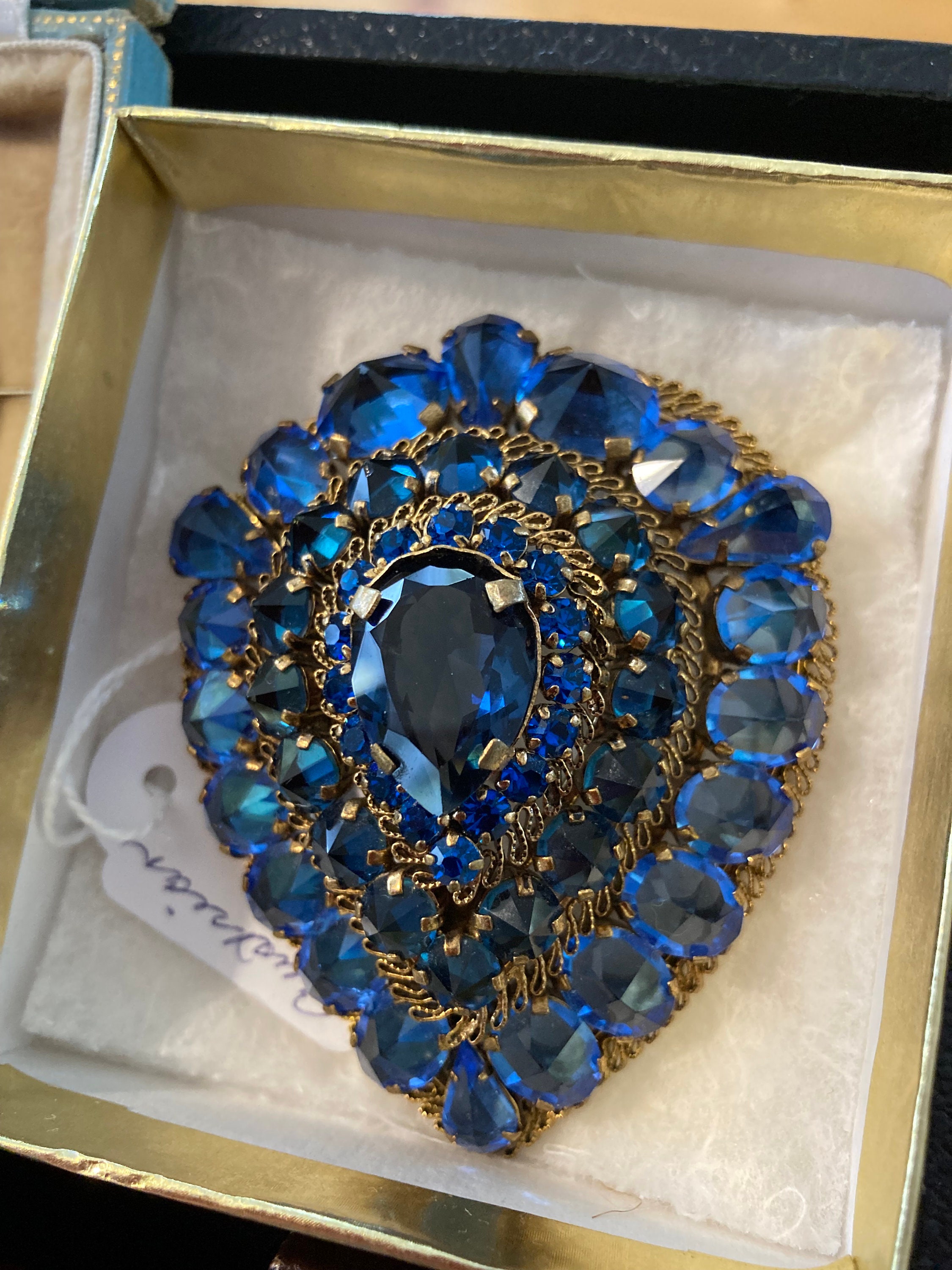 Vintage Large Austrian Crystal Brooch 1950