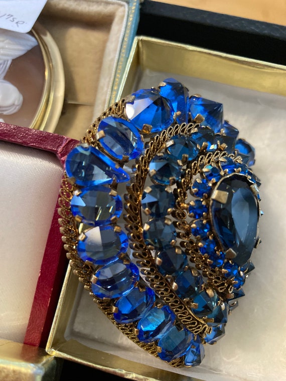Vintage Large Austrian Crystal Brooch 1950