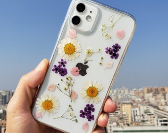 Pressed flower phone case, dried flower phone case, cute unique real flower cover, iphone case, iphone 6 6s 7 8 plus x xr xs 11 pro max case