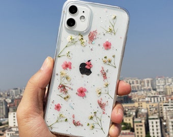 Pressed flower phone case, dried flower phone case, cute unique real flower cover, iphone case, iphone 6 6s 7 8 plus x xr xs 11 pro max case