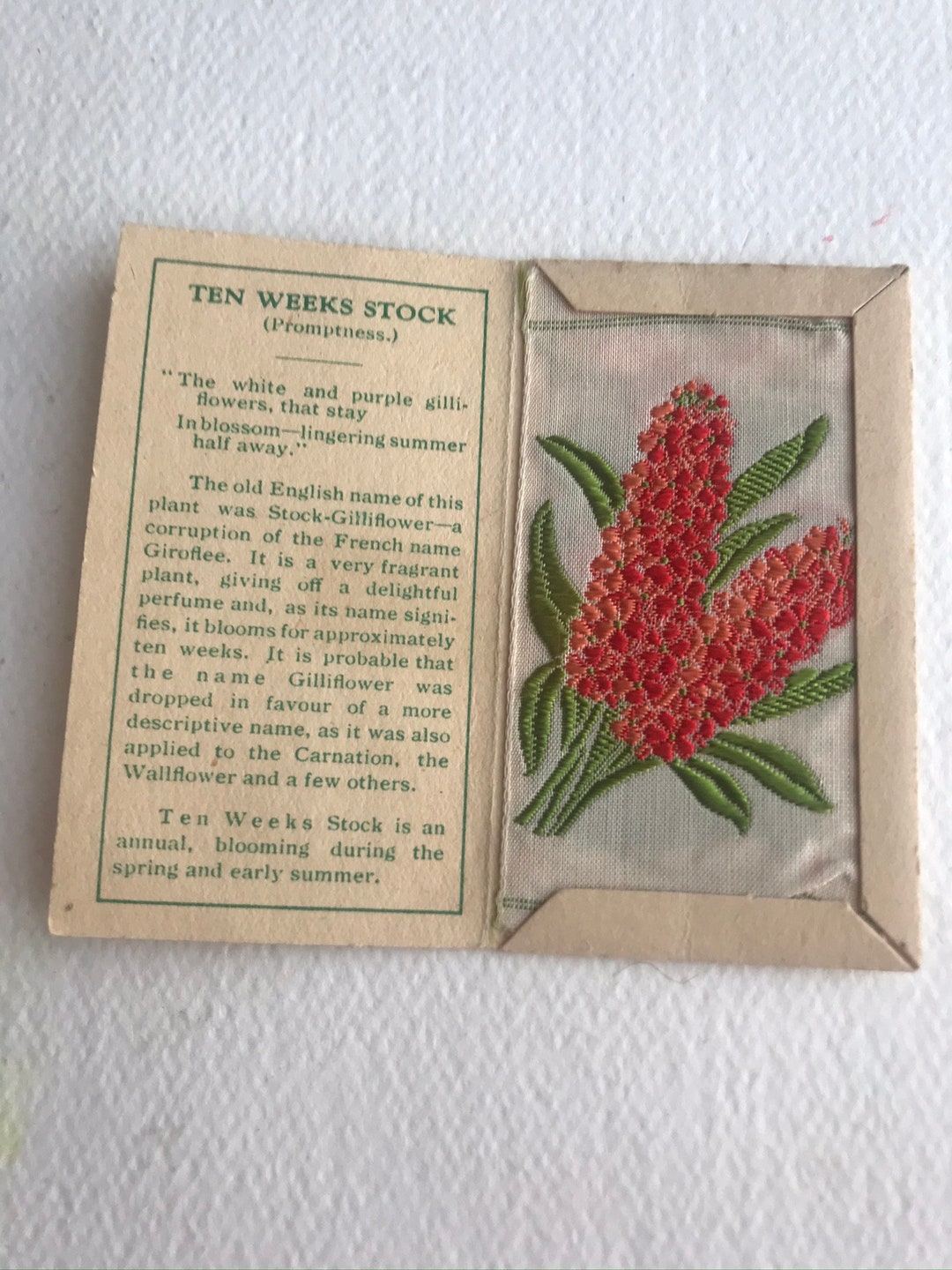 Silk Kensitas Flowers Cigarette Cards 1935 Ten Weeks Stock A Etsy