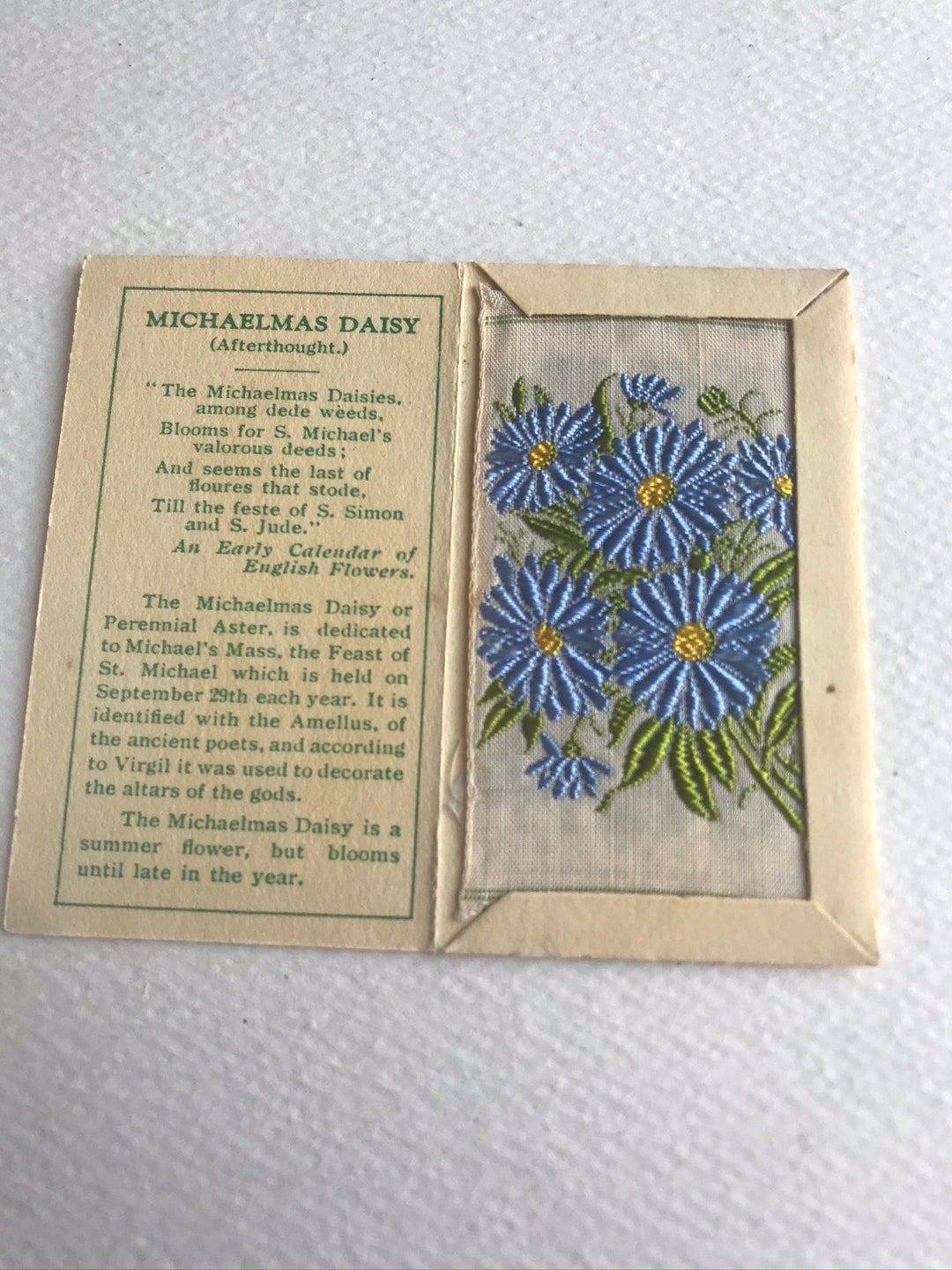 Kensitas Silk Flowers Cigarette Cards 1935 Michaelmas Daisy D Etsy UK