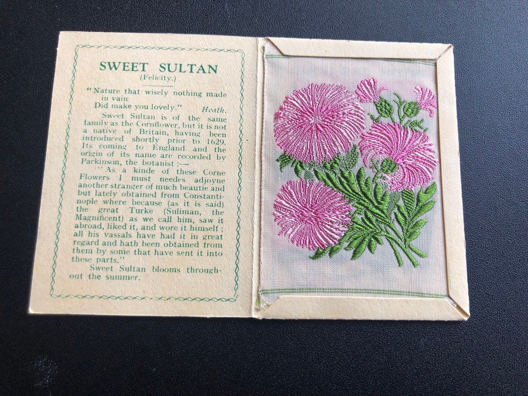 Kensitas Silk Flowers Cigarette Cards 1935 Sweet Sultan A Etsy