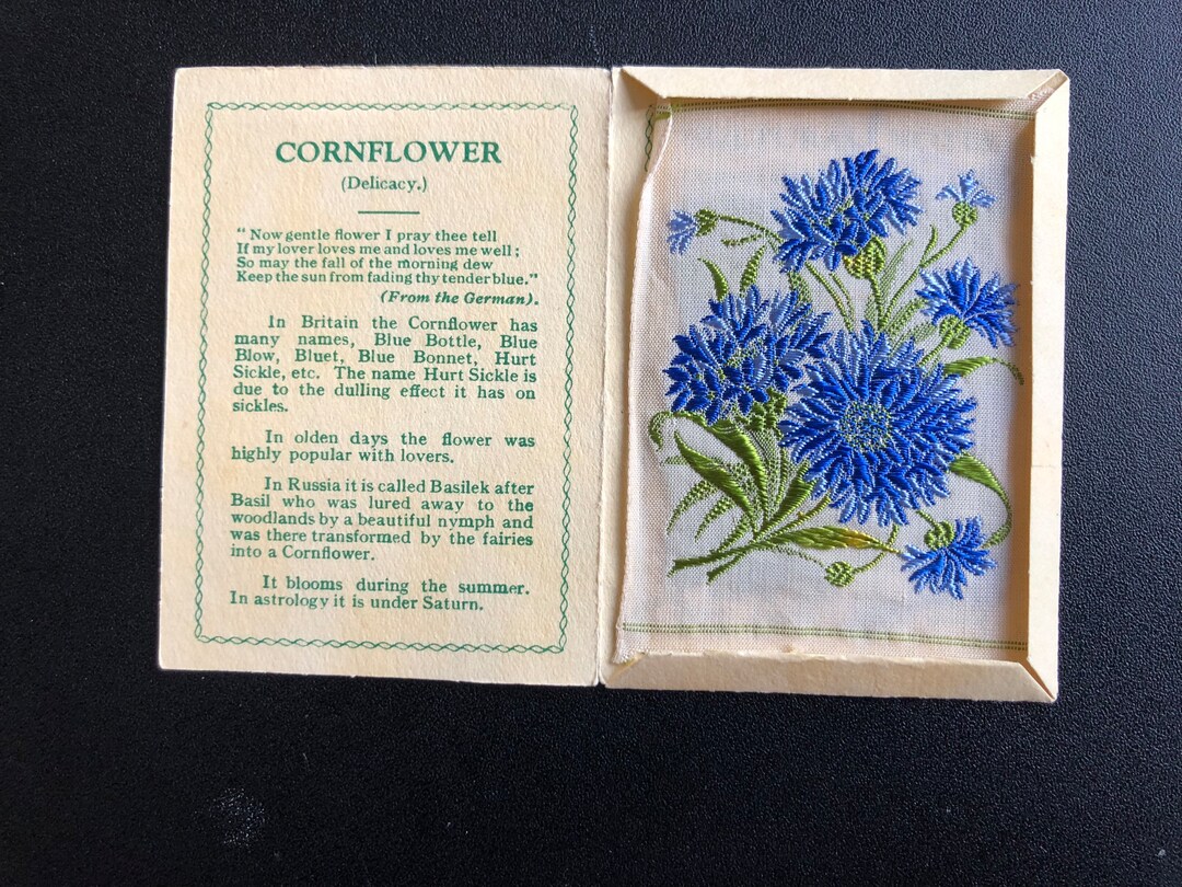 Kensitas Silk Flowers Cigarette Cards 1935 Cornflower D Medium Etsy