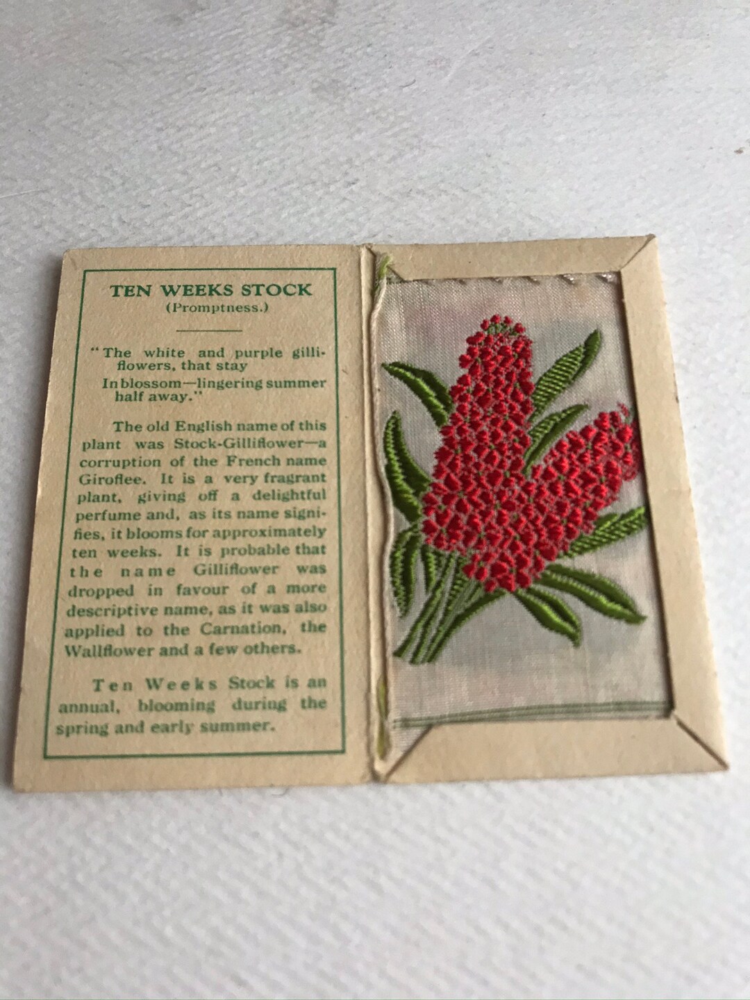 Silk Kensitas Flowers Cigarette Cards 1935 Ten Weeks Stock B Etsy