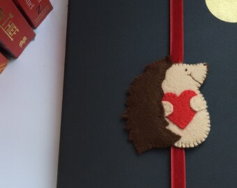 Hedgehog Bookmark, Handmade Woodland Bookmark, Book Accessory