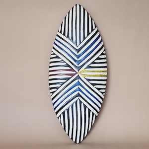 African Carved Wood Shield 27 inches