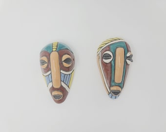 Handmade Ceramic mask wall decor