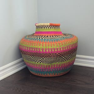 Handwoven Ghana Floor Basket vase- Flower  Home Decor