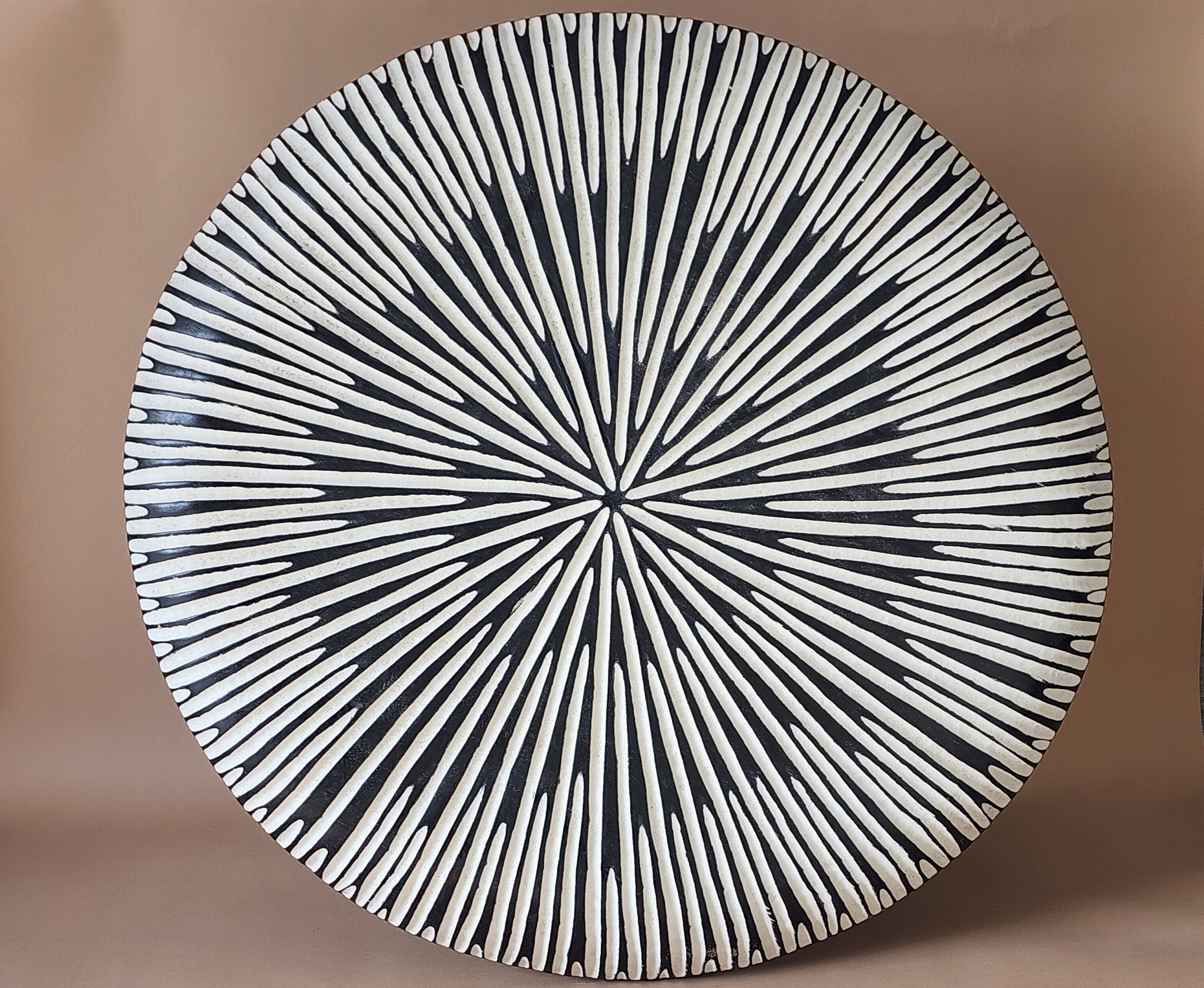 African carved wood shield XXL