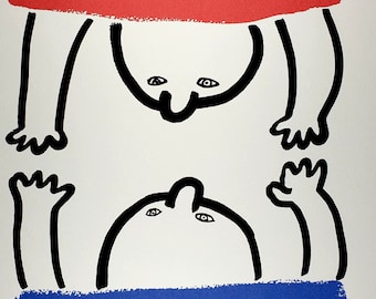 Keith Haring, The Story of Red and Blue, Plate Signed Lithograph