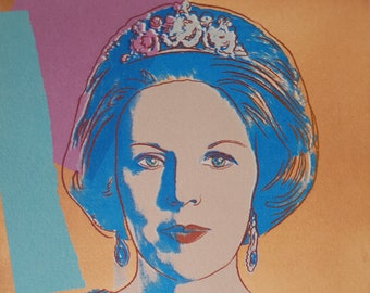 Andy Warhol, Queen Beatrix of the Netherlands 1985, Plate Signed Lithograph