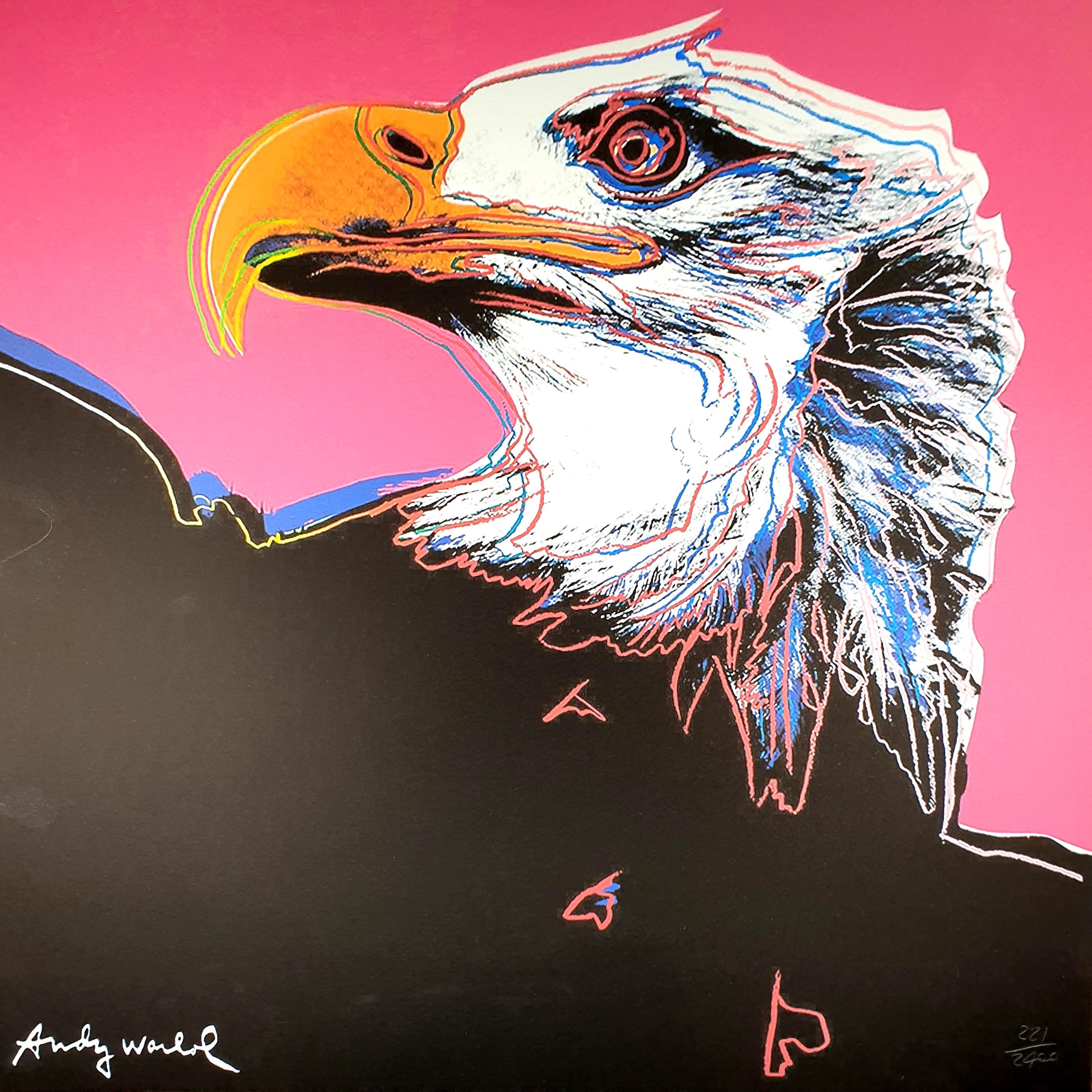 WARHOL、BALD EAGLE、希少画集画、新品高級額、額装付 WARHOL、BALD EAGLE、希少画集画、新品高級額、額装付 絵画