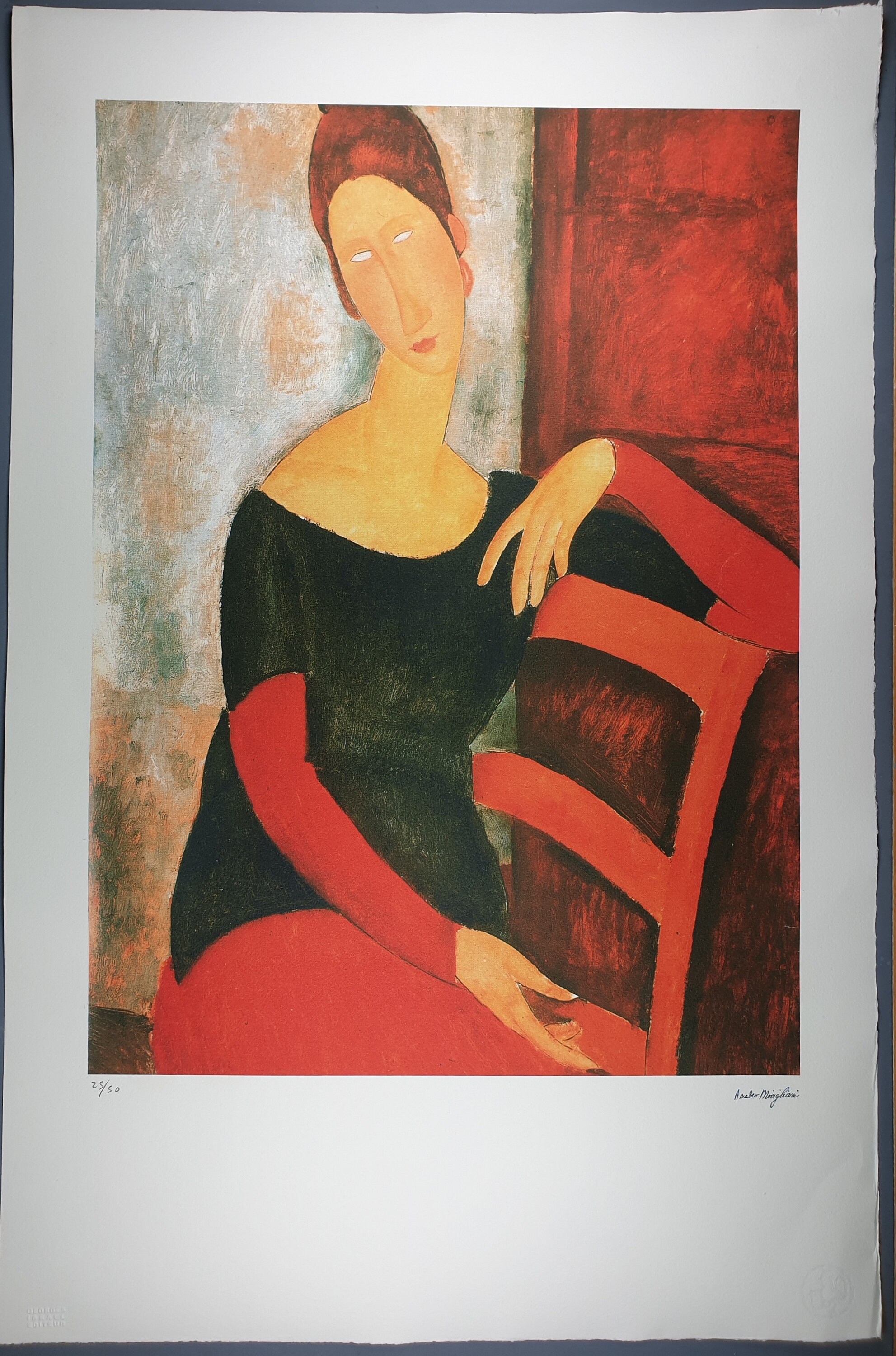 アメデオ・モディリアーニ、【ジャンヌ・エビュテルヌの肖像】、高級画集画、状態良好 複製画S モディリアーニ≪ジャンヌ・エビュテルヌの肖像