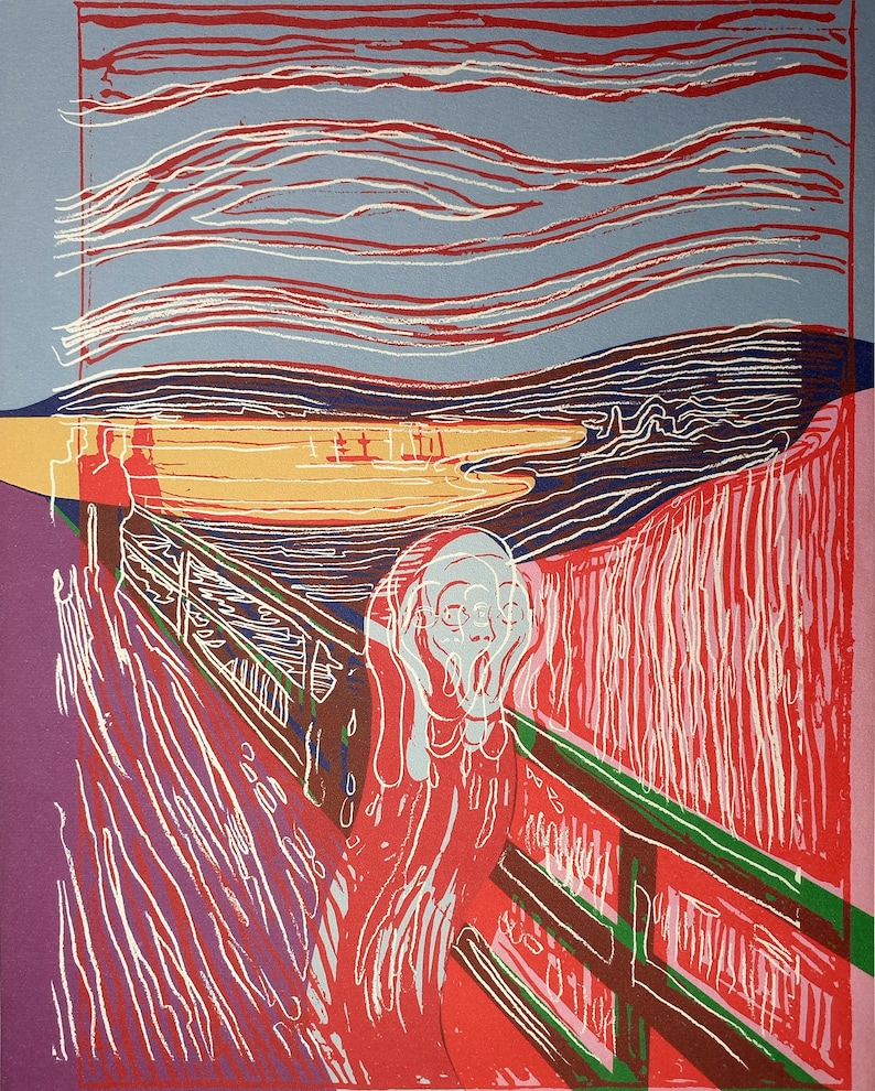 Andy Warhol the Scream After Munch Plate Signed Lithograph Etsy Andy Warhol the Scream After Munch Plate Signed Lithograph Etsy