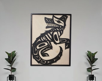 Coast Salish Wolf Wall Art